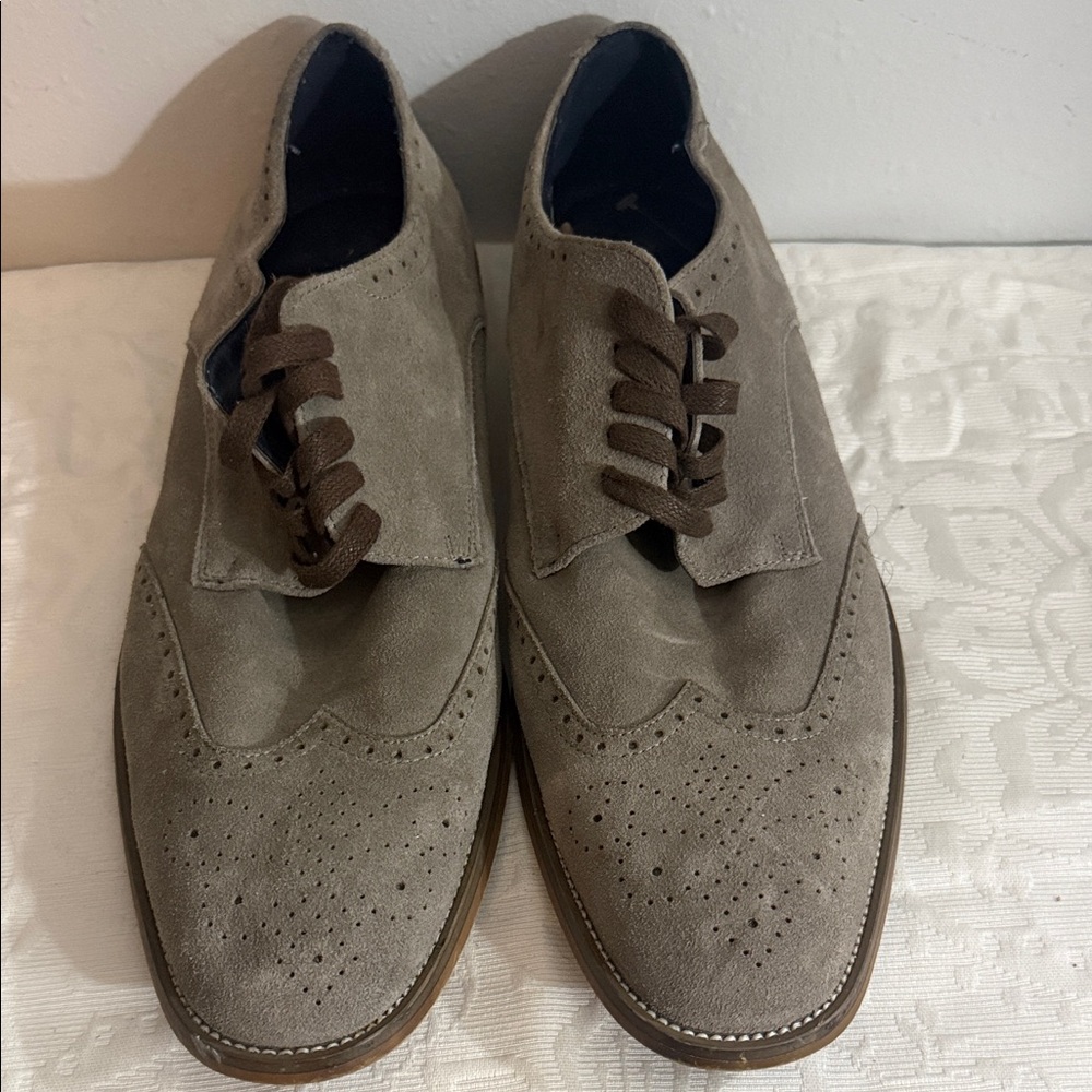 Joseph Abboud Taupe Suede Oxfords